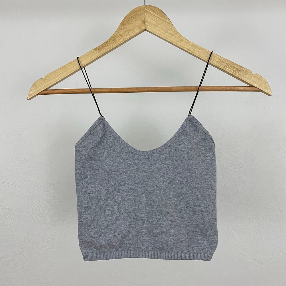 Intimately Free People Skinny Strap Seamless Brami - Heather Gray - Size XS/S